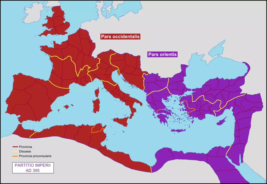 تقسيم الإمبراطورية الرومانية