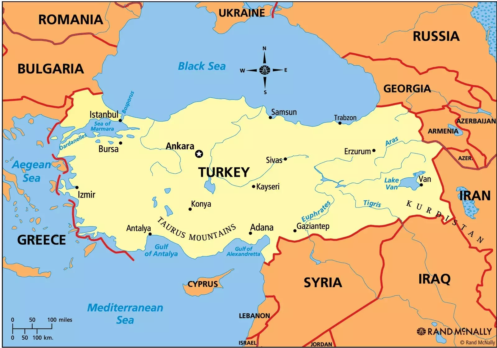 خريطة جمهورية تركيا الحديثة