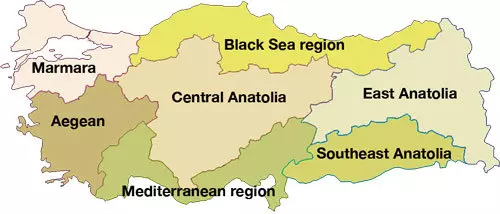 المناطق في تركيا