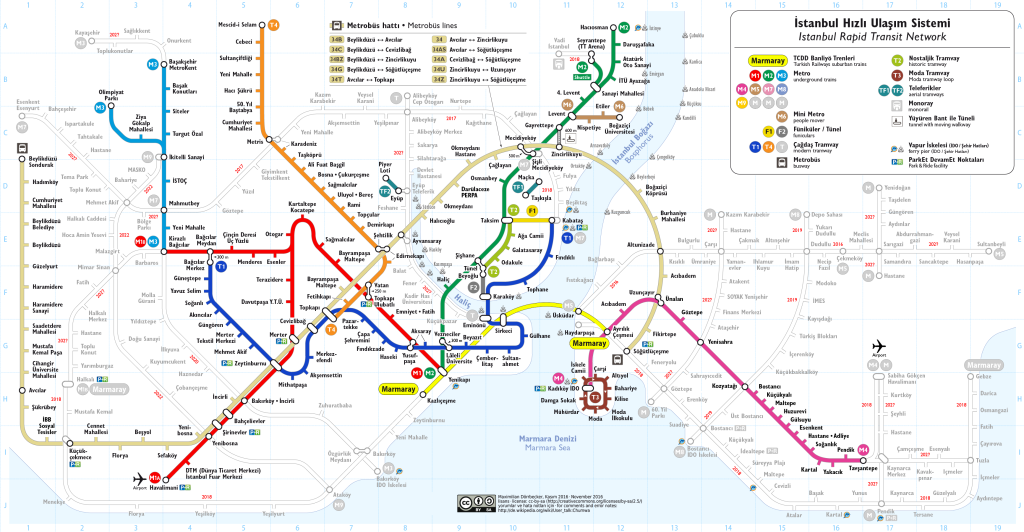 Istanbul Metro Map With Metrobus1